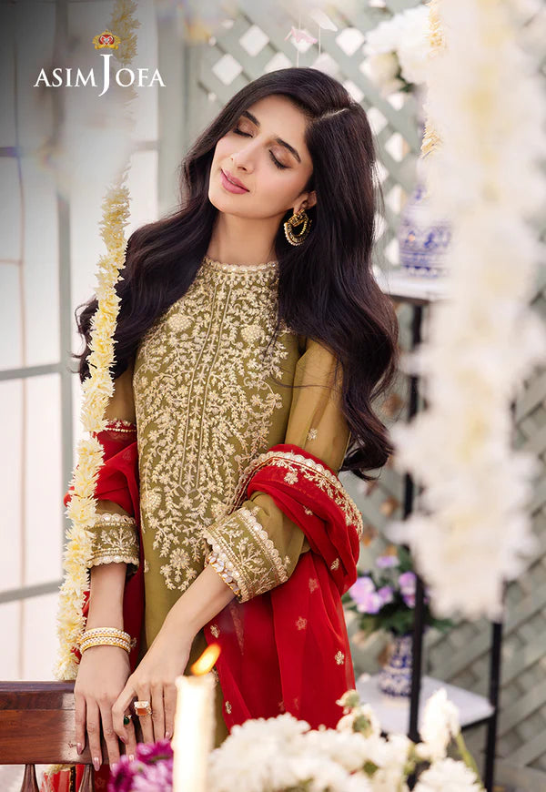 Asim Jofa Dahnak Rang Collection 3-Piece 2024 | AJCF-26