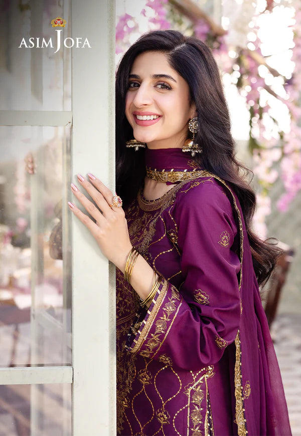 Asim Jofa Dahnak Rang Collection 3-Piece 2024 | AJCF-07