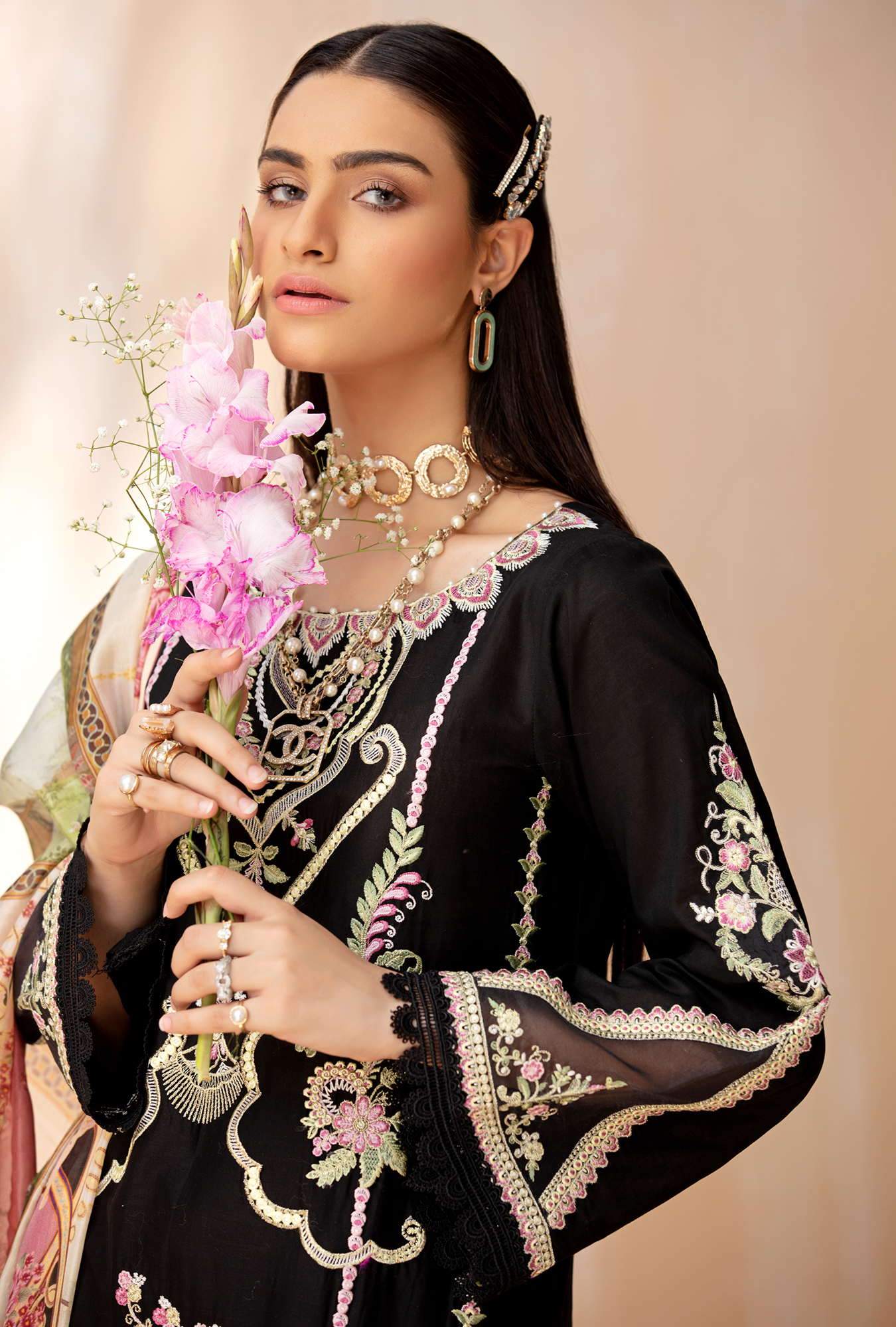 Noor by Sadia Asad Luxury Lawn Collection 2021 - D8-B - Mirha Fashion
