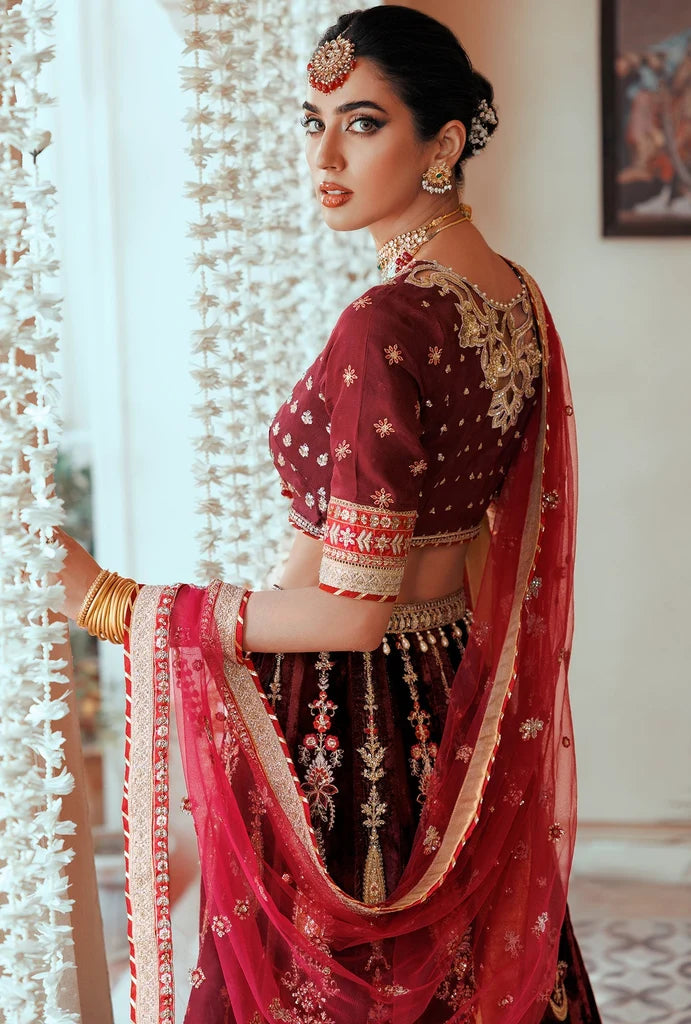 Noor By Saadia Asad Embroidered  Raw Silk Wedding Collection Suits | Banafsheh