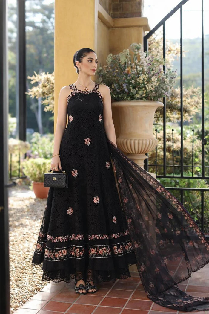 Noor By Saadia Asad Luxury Eid Handwork Schiffli Laserkari Collection 2026 | D5B-LUNARIA - Mirha Fashion