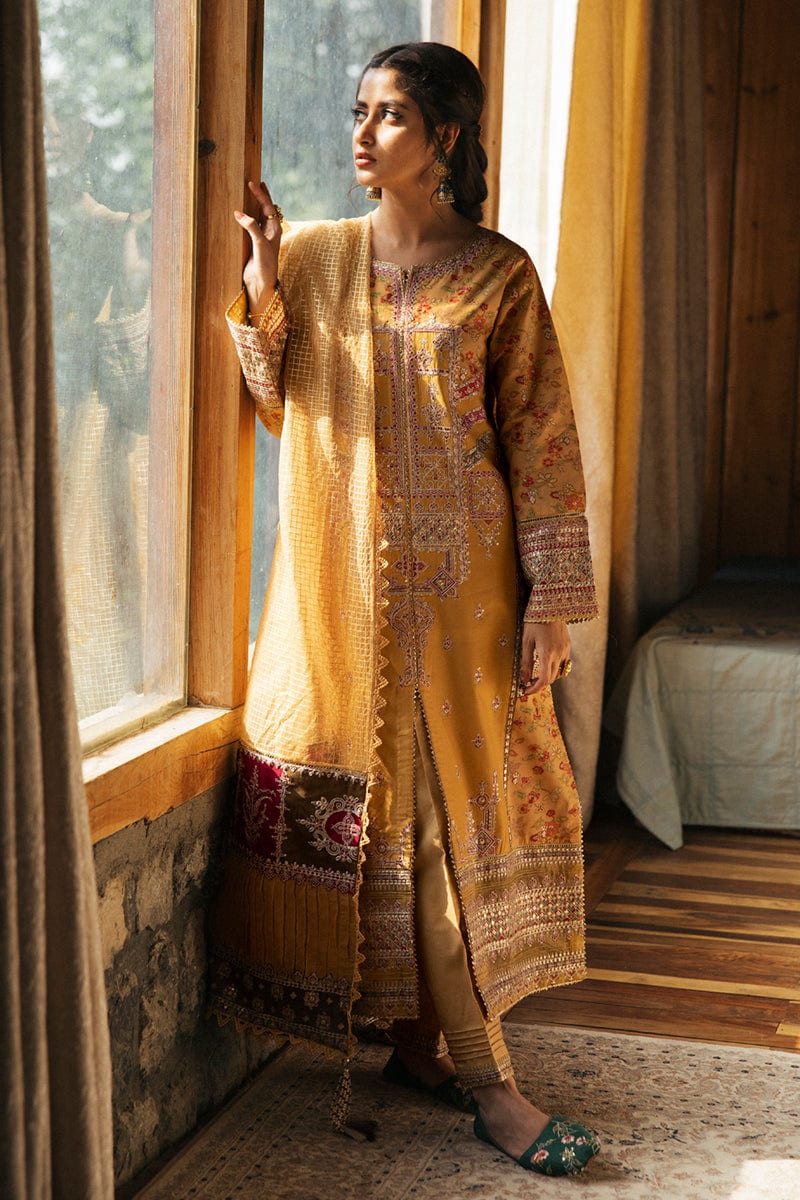 Qalamkar Luxury Festive Lawn Collection 2022 – EB-04 SIENNA - Mirha Fashion
