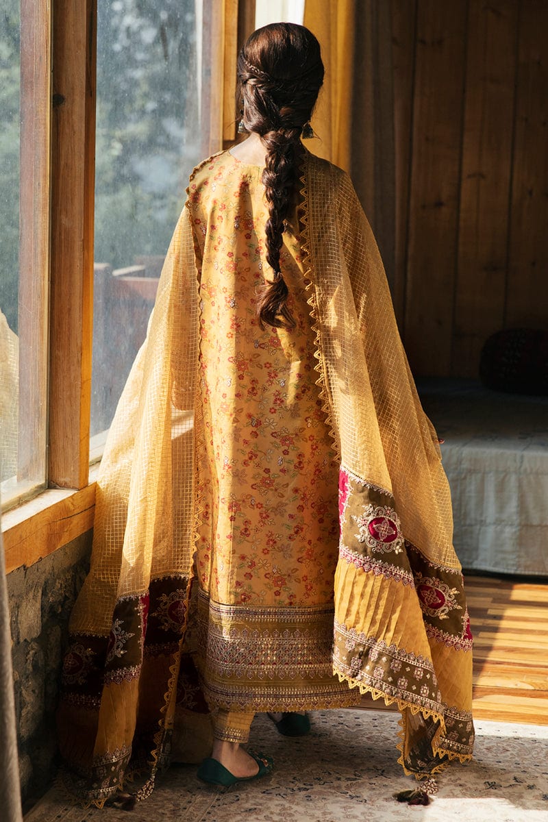 Qalamkar Luxury Festive Lawn Collection 2022 – EB-04 SIENNA - Mirha Fashion