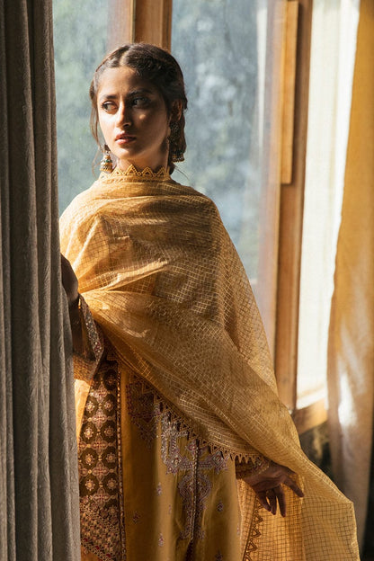 Qalamkar Luxury Festive Lawn Collection 2022 – EB-04 SIENNA - Mirha Fashion