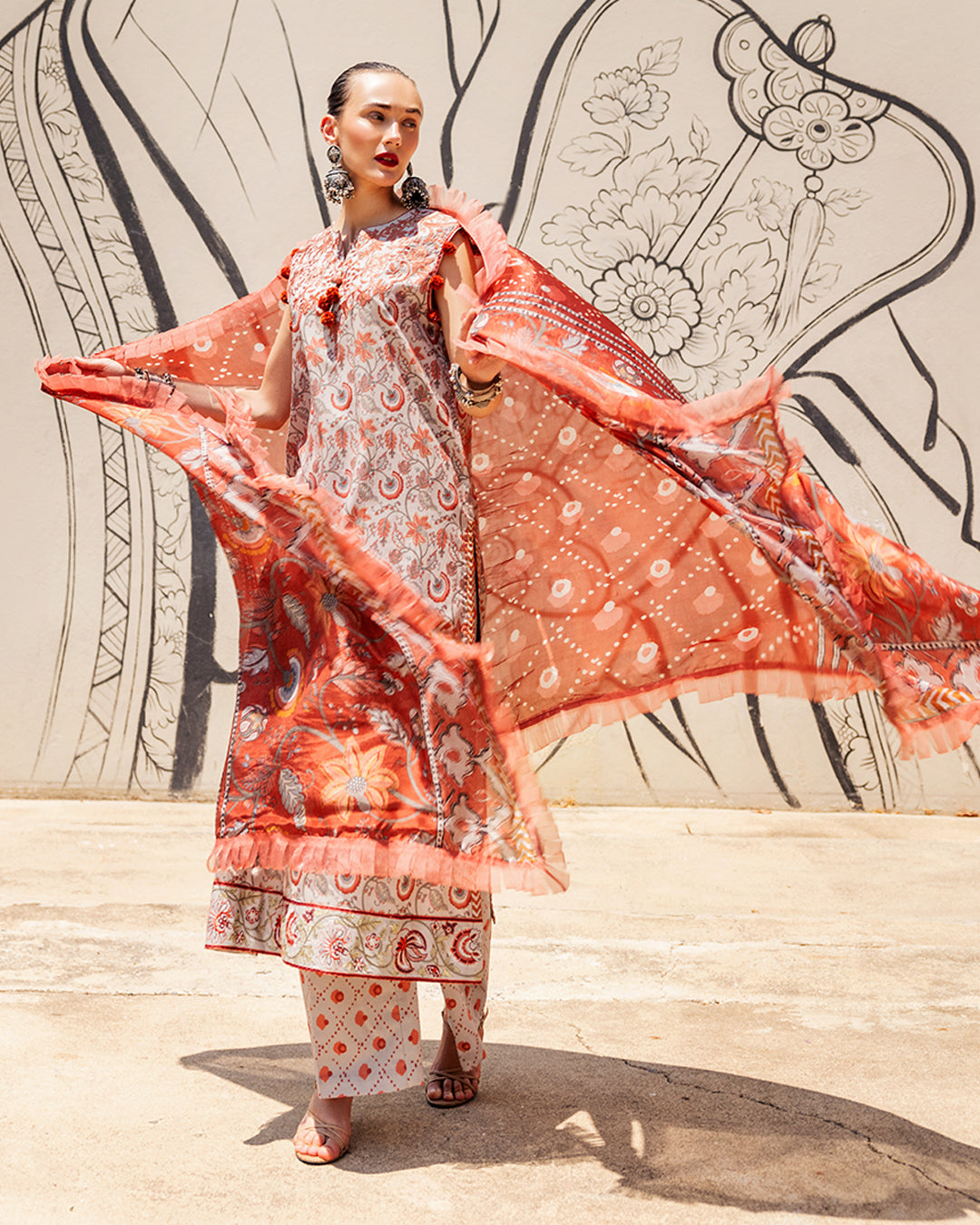 Roheenaz Taneez Block Print Lawn Collection | Yekta-3B