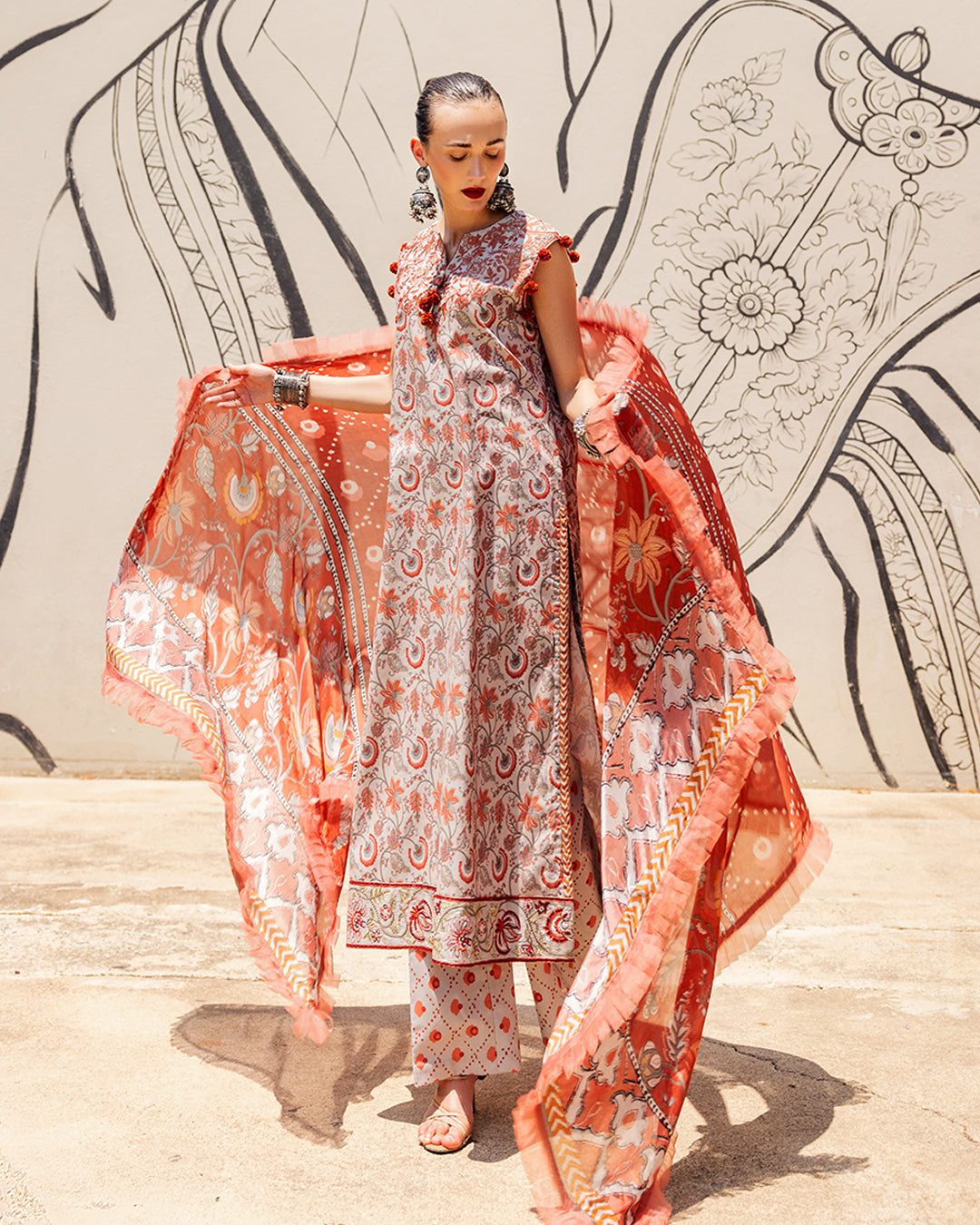 Roheenaz Taneez Block Print Lawn Collection | Yekta-3B