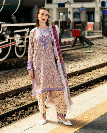 Roheenaz Taneez Block Print Lawn Collection | Sahar-5A