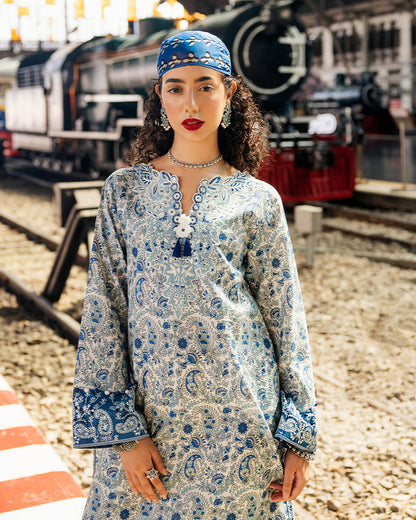 Roheenaz Taneez Block Print Lawn Collection | Samira-5B