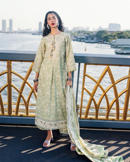 Roheenaz Taneez Block Print Lawn Collection | Raha-7A