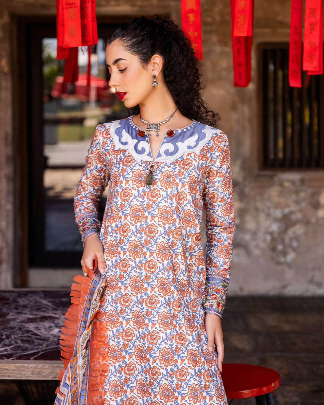 Roheenaz Taneez Block Print Lawn Collection | Neda-9A