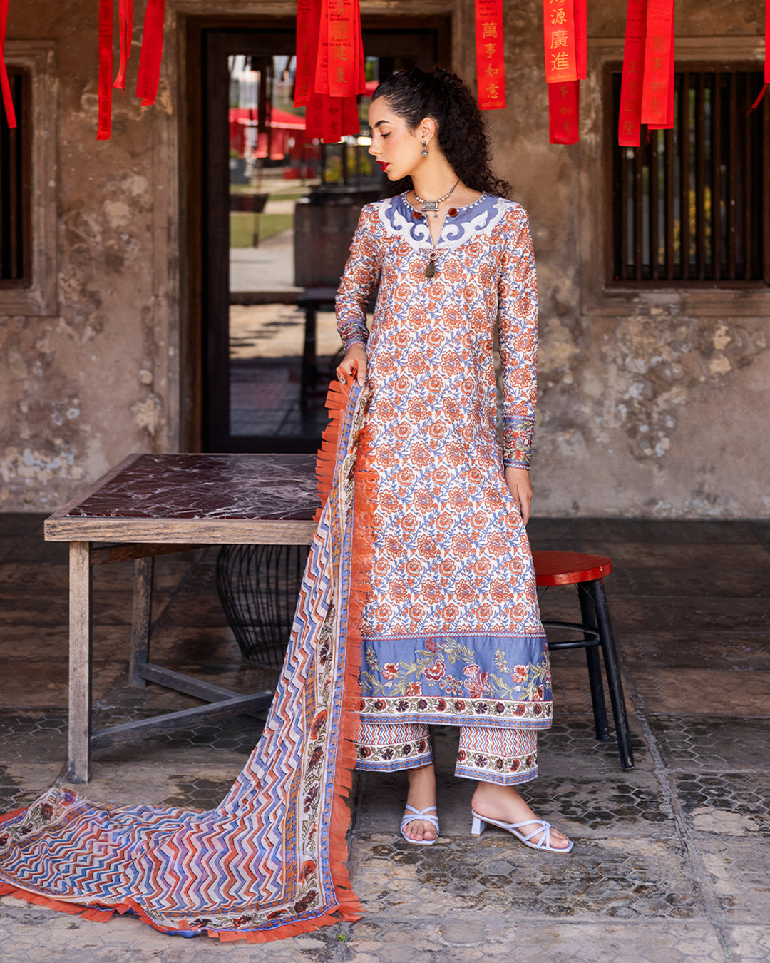 Roheenaz Taneez Block Print Lawn Collection | Neda-9A
