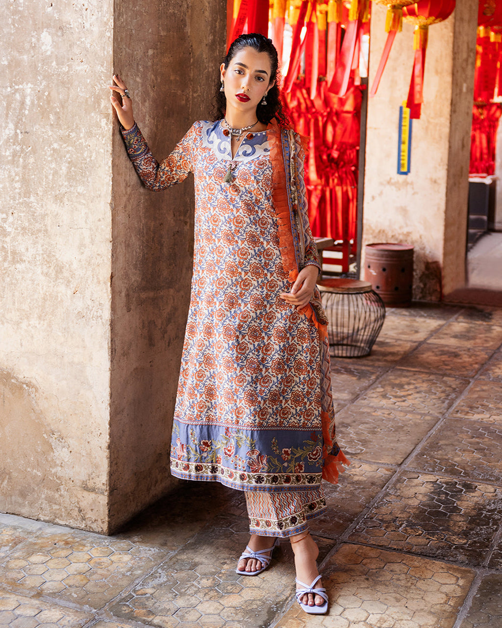 Roheenaz Taneez Block Print Lawn Collection | Neda-9A
