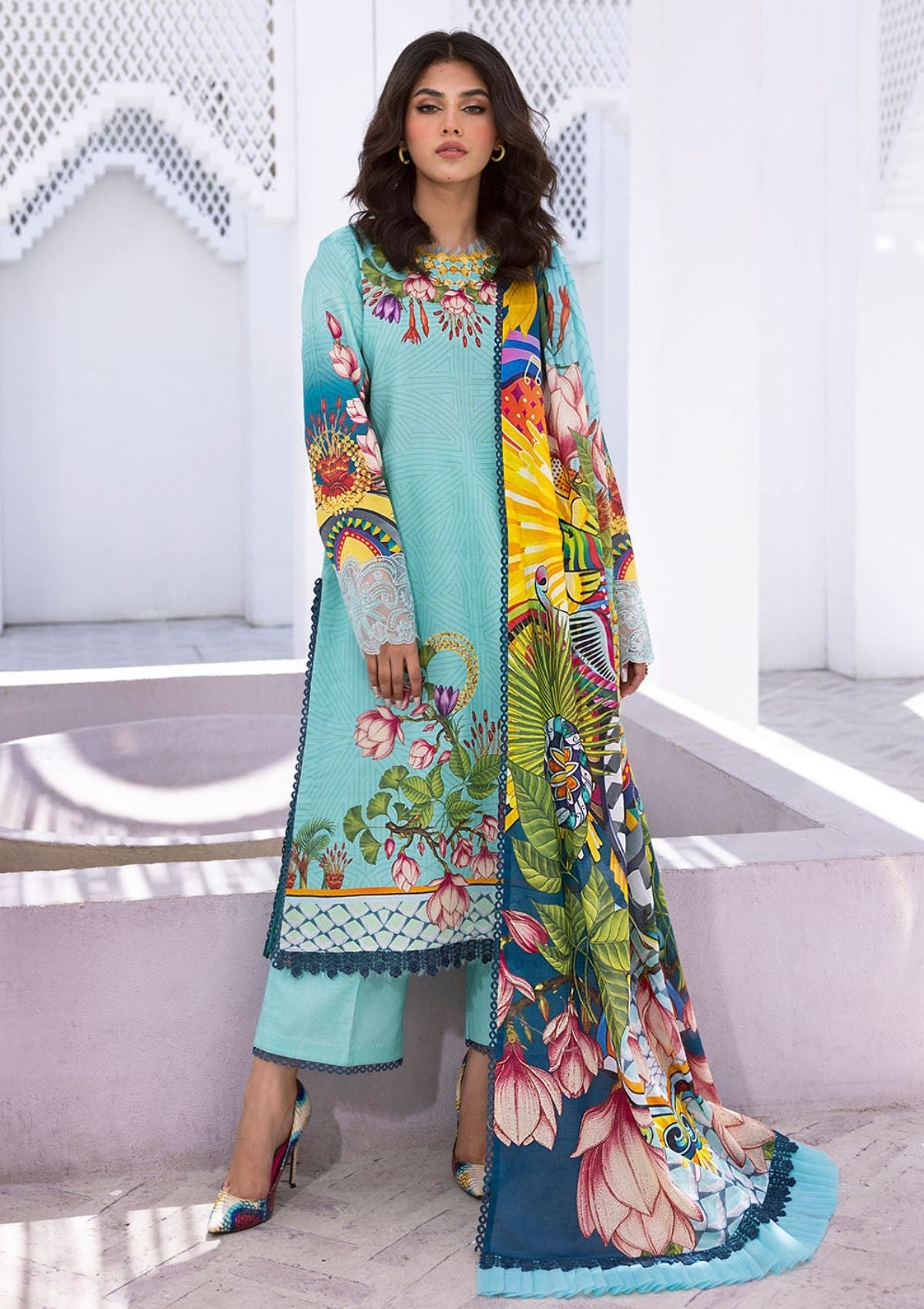 Roheenaz Lawn Collection 2024 | Parrot Paradize