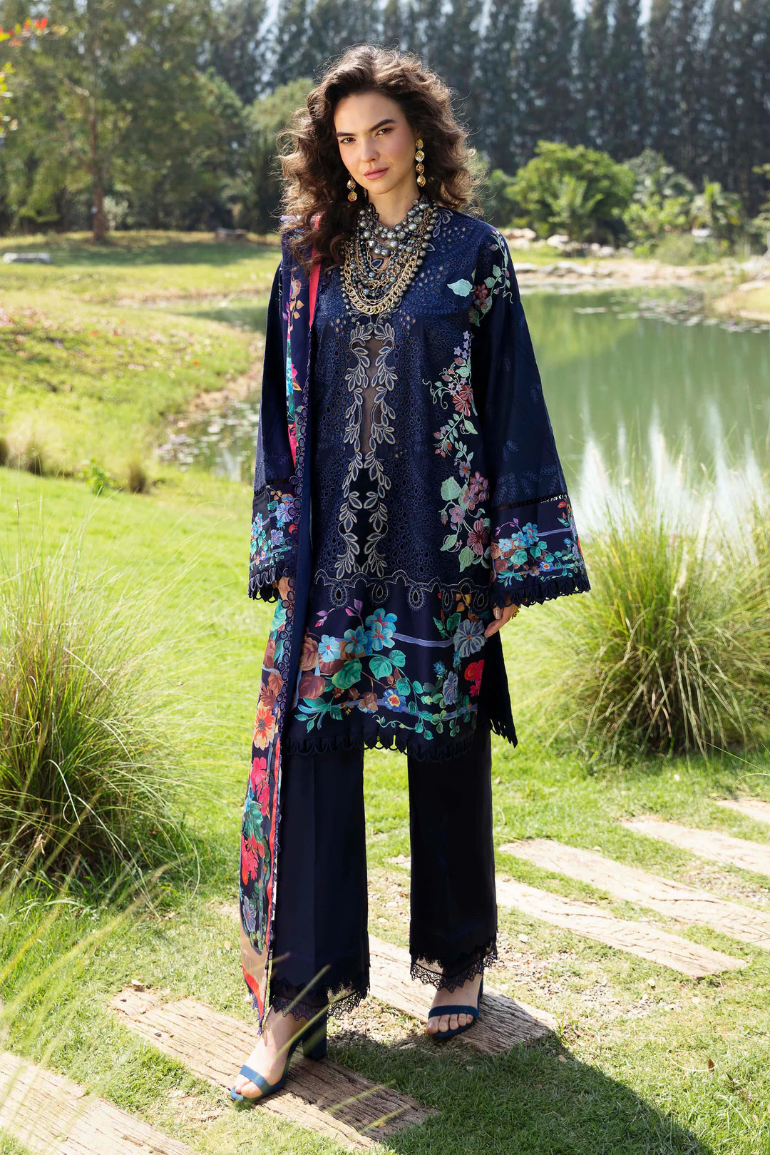 Sablev by ZRK Group Unstitched Luxury Lawn 2024 | Blossom - Mirha Fashion