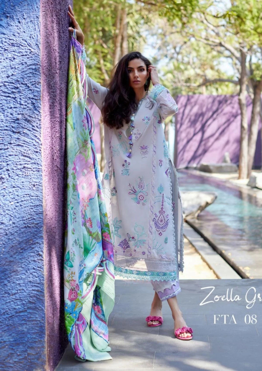 Farah Talib Aziz Luxury Lawn Collection 2024 | FTA 08