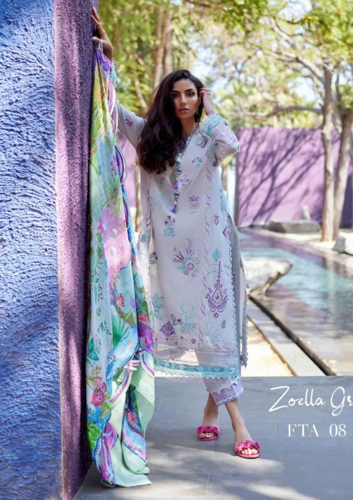 Farah Talib Aziz Luxury Lawn Collection 2024 | FTA 08