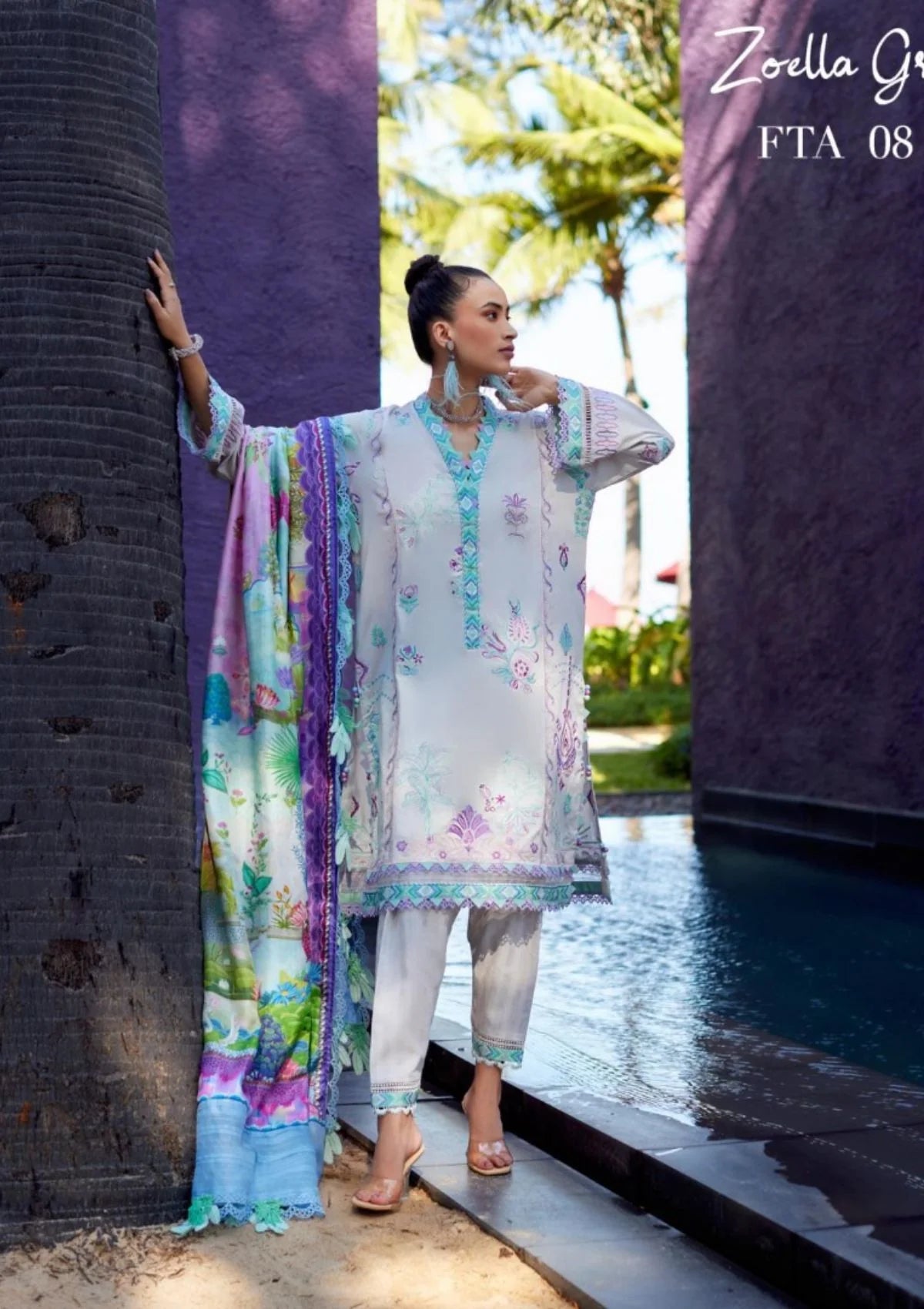 Farah Talib Aziz Luxury Lawn Collection 2024 | FTA 08