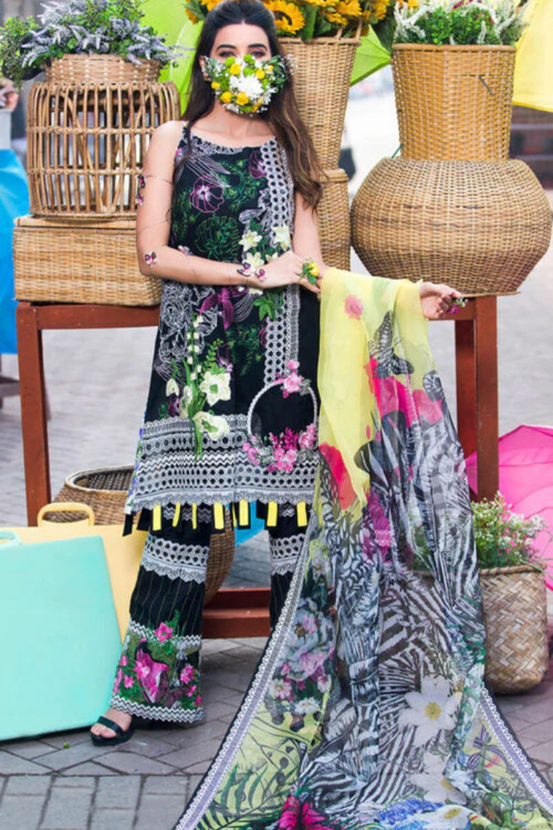 Asifa & Nabeel Luxury Lawn 2021 | Leonor - Mirha Fashion