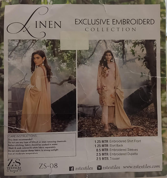 ZS Textile Linen Embroidered Collection | ZS-08