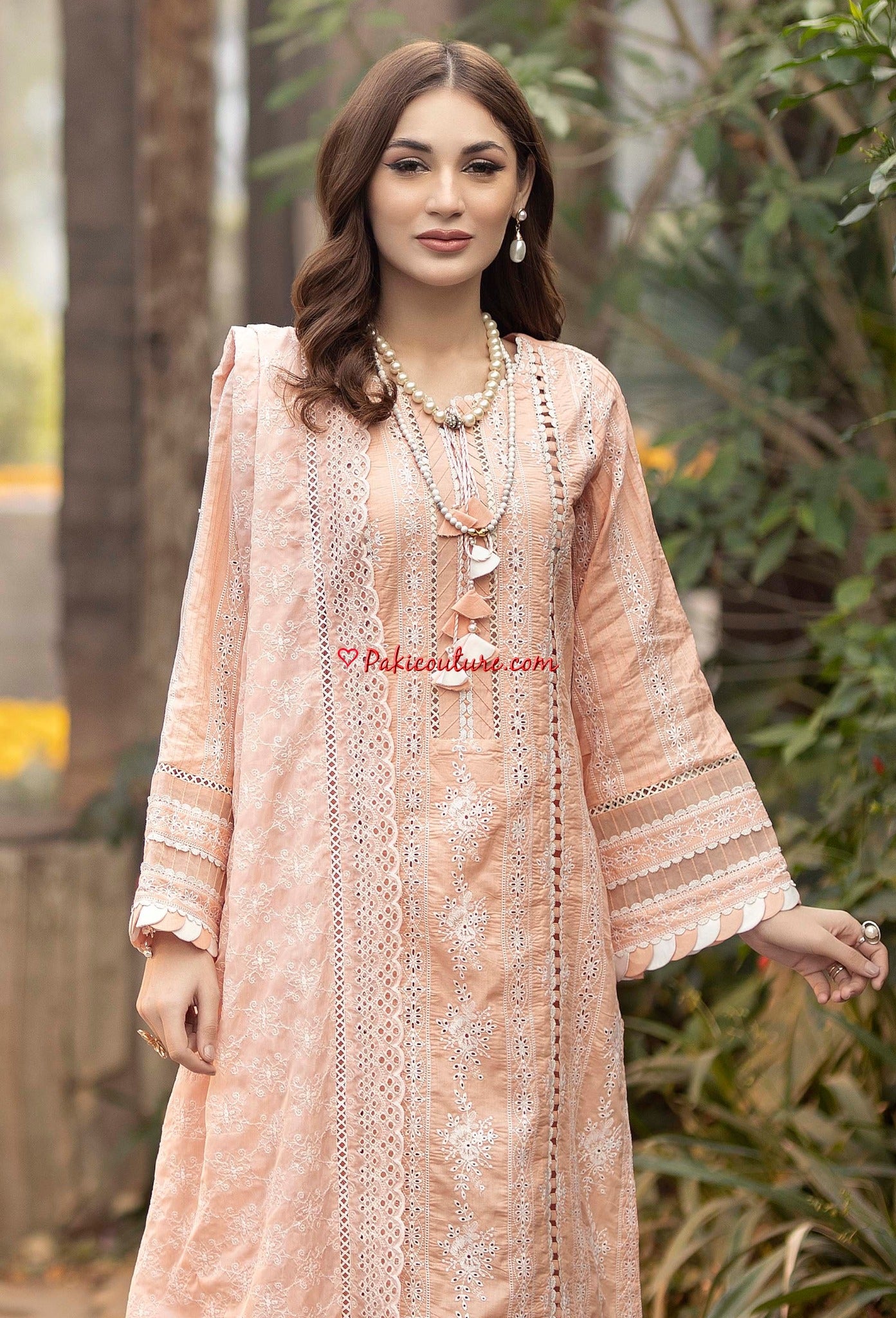 Adan's Libas Fuehsia ChikanKari Unstitched Lawn 2023 |  10