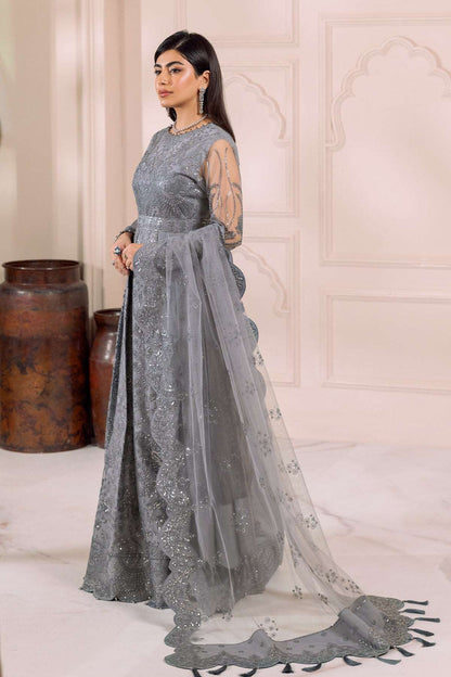 Alizeh Dua Luxury Formals | Khirad- Grey - Mirha Fashion - Alizeh - Luxury Formals -