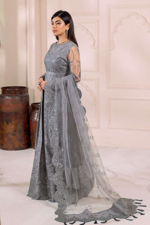 Alizeh Dua Luxury Formals | Khirad- Grey - Mirha Fashion - Alizeh - Luxury Formals -