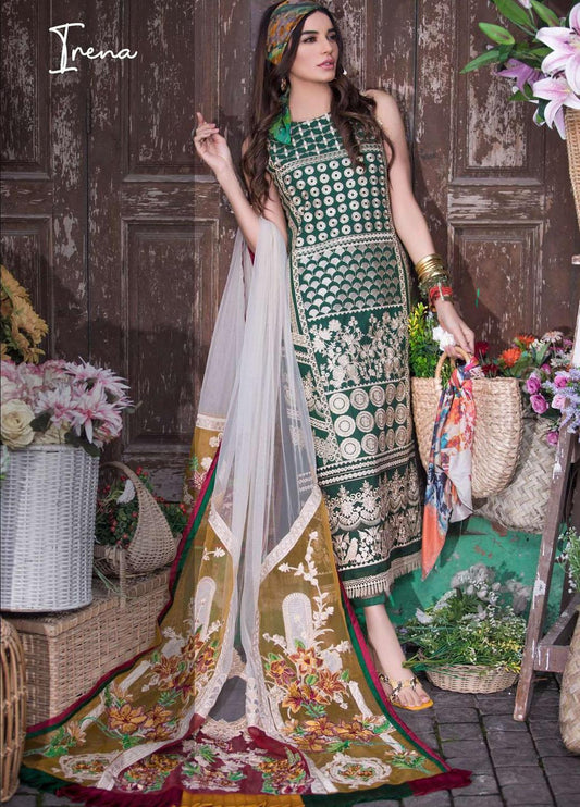 Asifa & Nabeel Embroidered Luxury Lawn 2021 | Irena