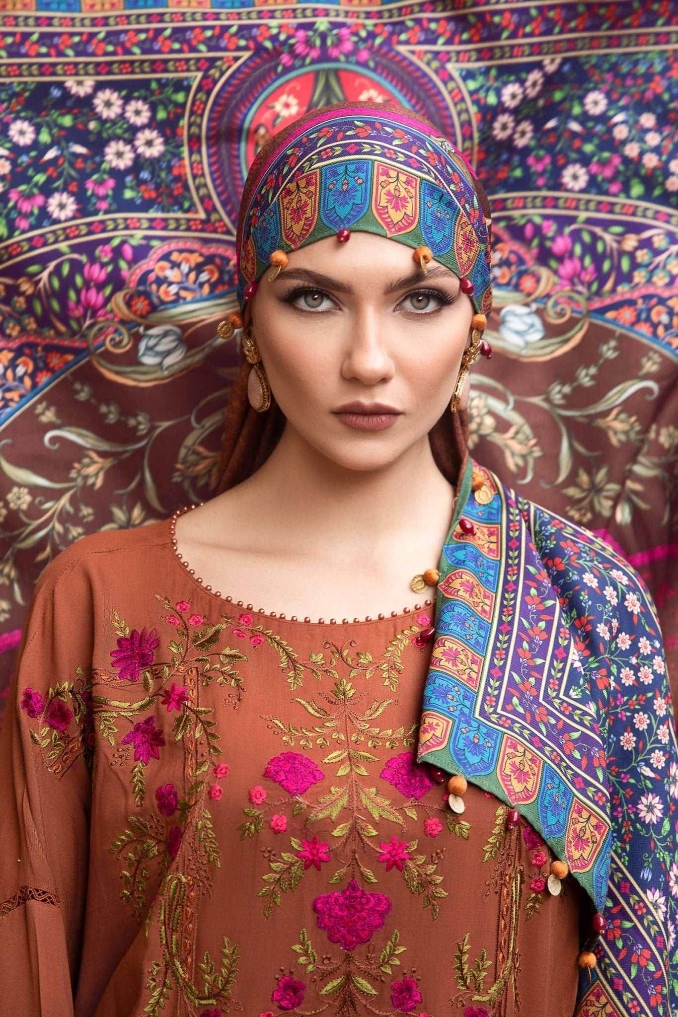 MARIA.B MPrints Winter Collection – MPT-2004-A - Mirha Fashion - Maria B. - Pakistani Suits - MPT-2004-A