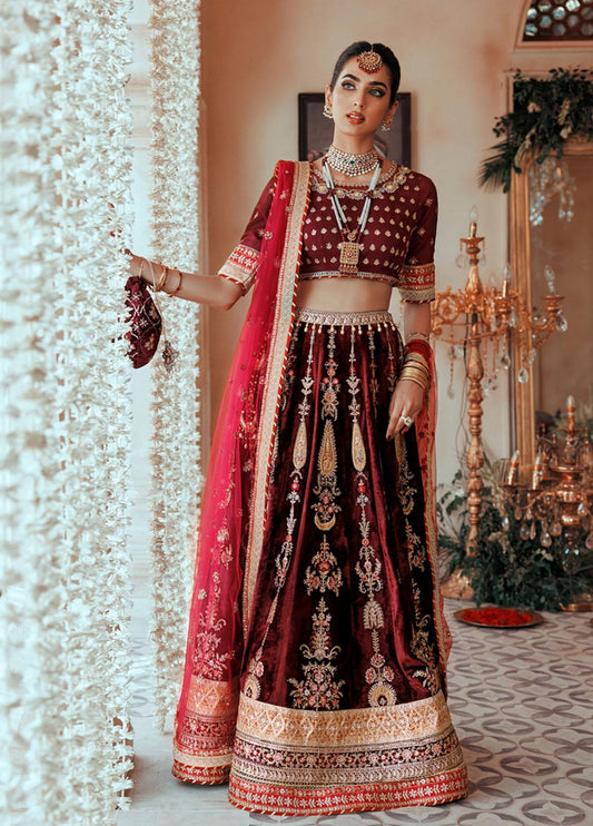 Noor By Saadia Asad Embroidered Raw Silk Suits D3 Banafsheh - Wedding Collection - Mirha Fashion