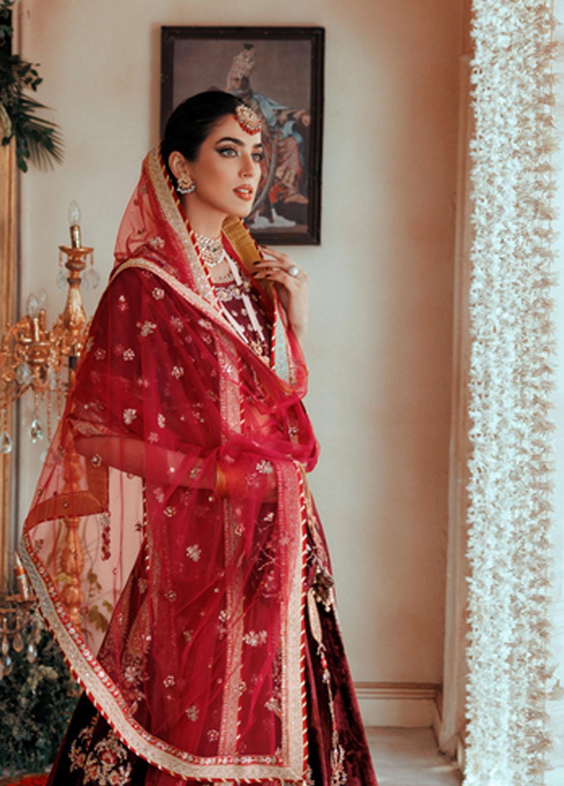 Noor By Saadia Asad Embroidered Raw Silk Suits D3 Banafsheh - Wedding Collection - Mirha Fashion