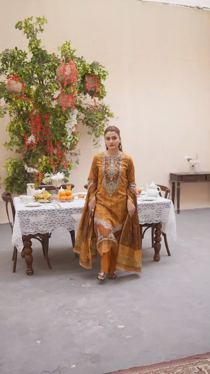 Shaanse Khuwab Vol-2 Ready To Wear Emb Cotton Collection 2026 | Mustard