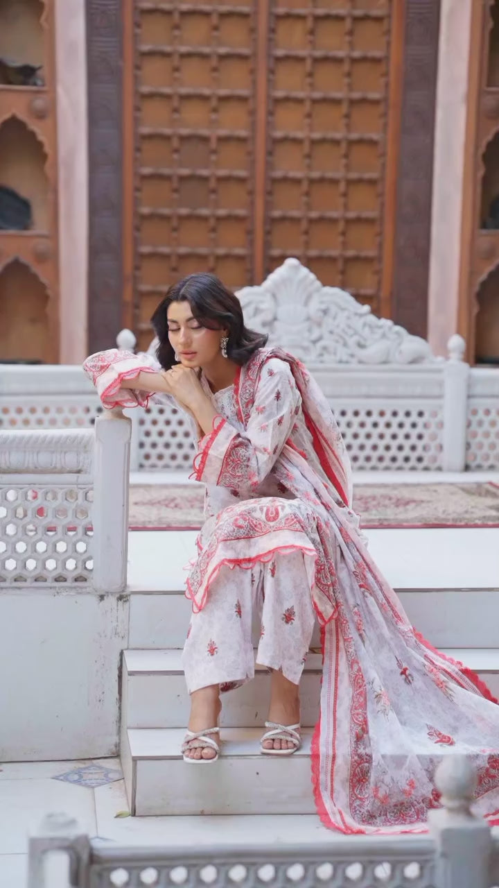 Shaanse Monsoon Luxury pret Cotton Ready to Wear Collection 2026 | White