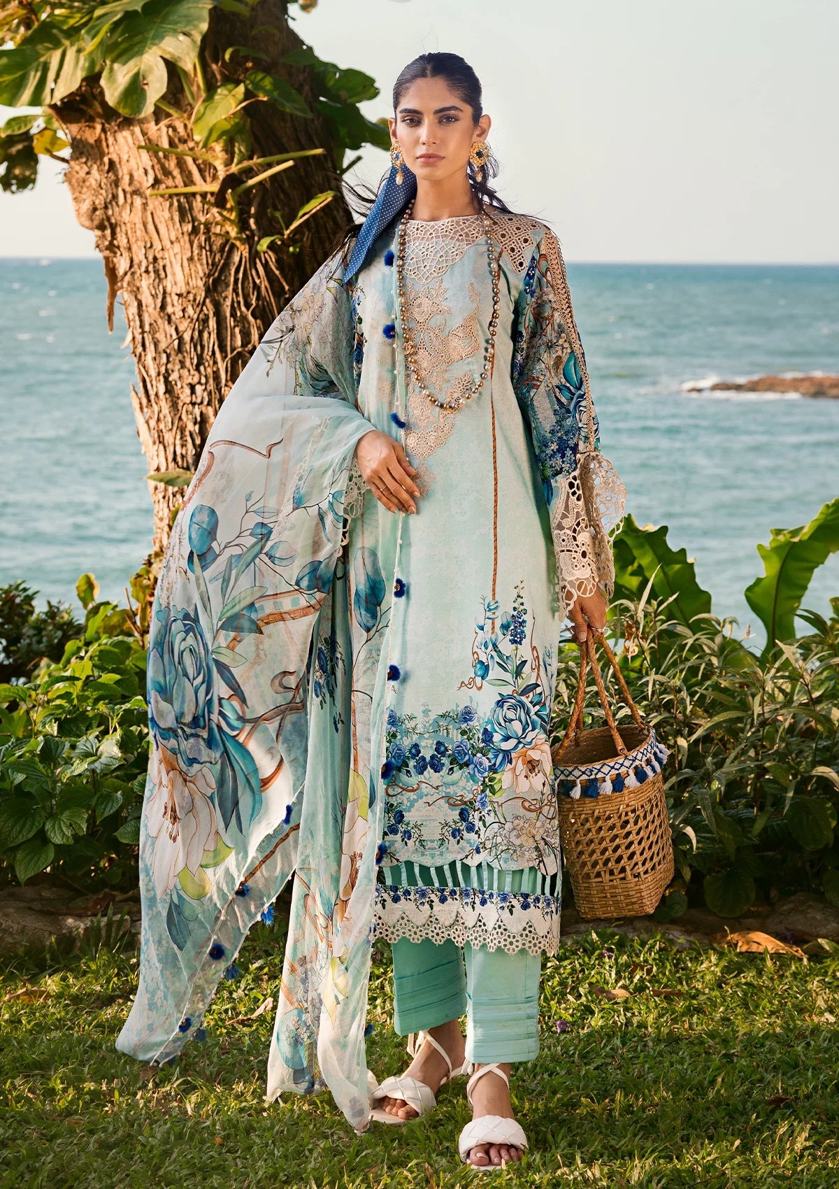 Elaf Signature Embroidered Lawn Collection | ESL-07B HEAVEN'S MIST - Mirha Fashion